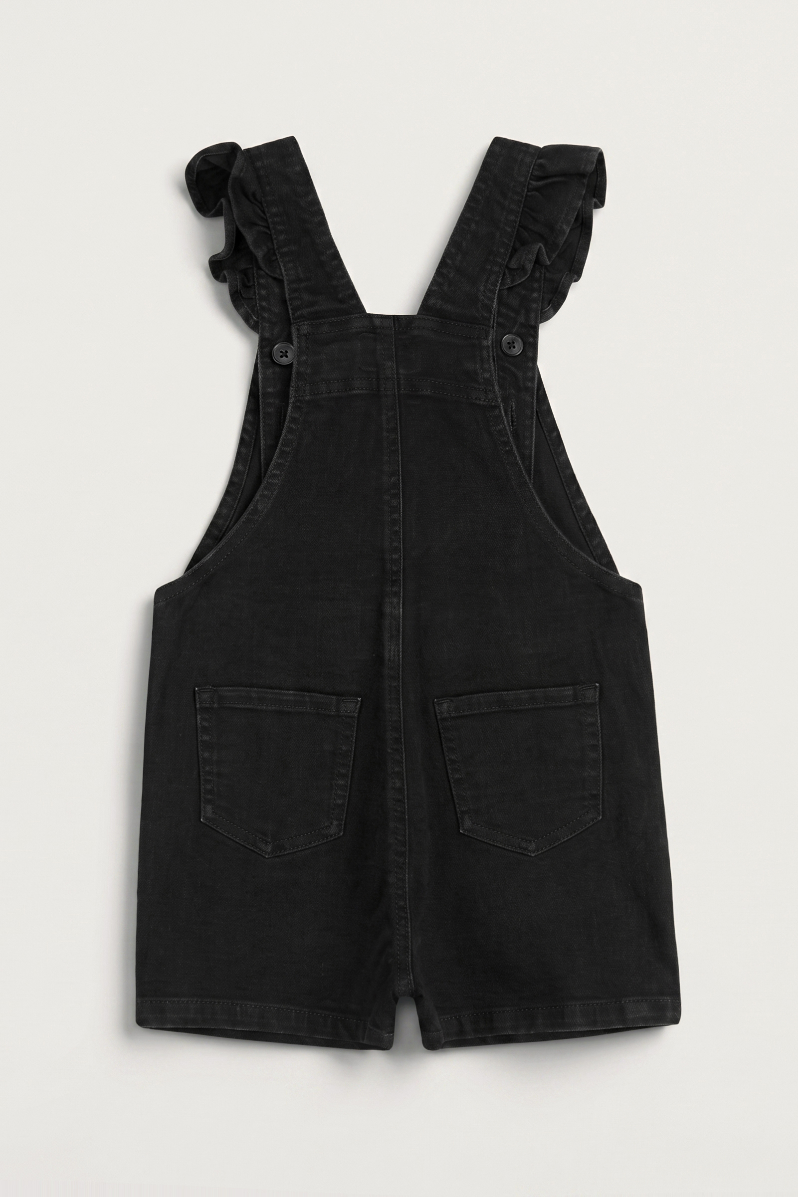 Girls Denim Ruffle Sleeve Short Dungarees(2/3yrs-8/9yrs)