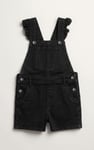 Girls Denim Ruffle Sleeve Short Dungarees(2/3yrs-8/9yrs)