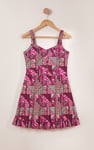 Geometric Print Frill Hem Mini Dress