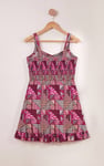 Geometric Print Frill Hem Mini Dress