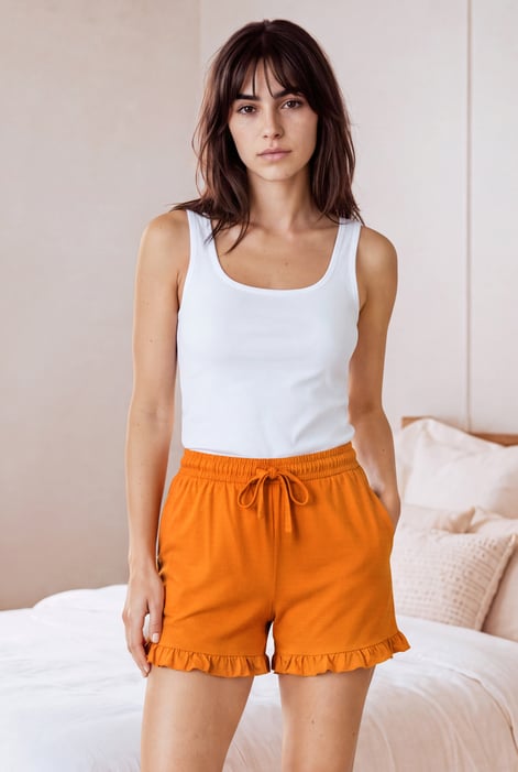 Women's Essential Shorts with Frill Hem