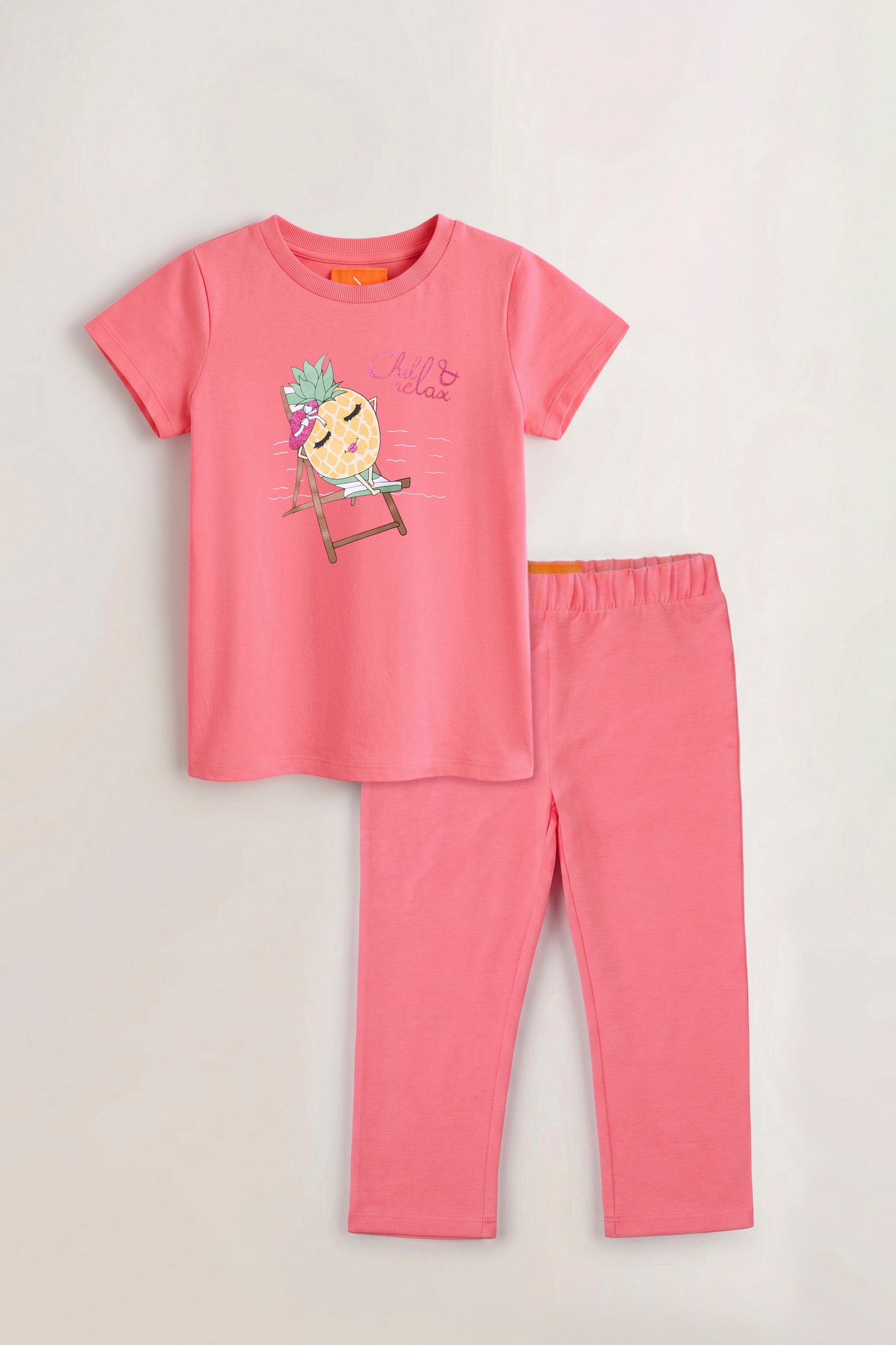 Girls Printed T-Shirt & Cropped Legging Set