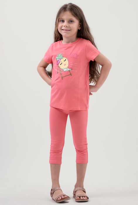 Girls Printed T-Shirt & Cropped Legging Set