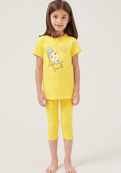Girls Printed T-Shirt & Cropped Legging Set
