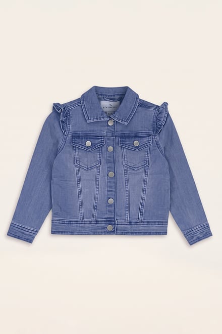 Girls Frill Shoulder Denim Jacket (2/3yrs-8/9yrs)