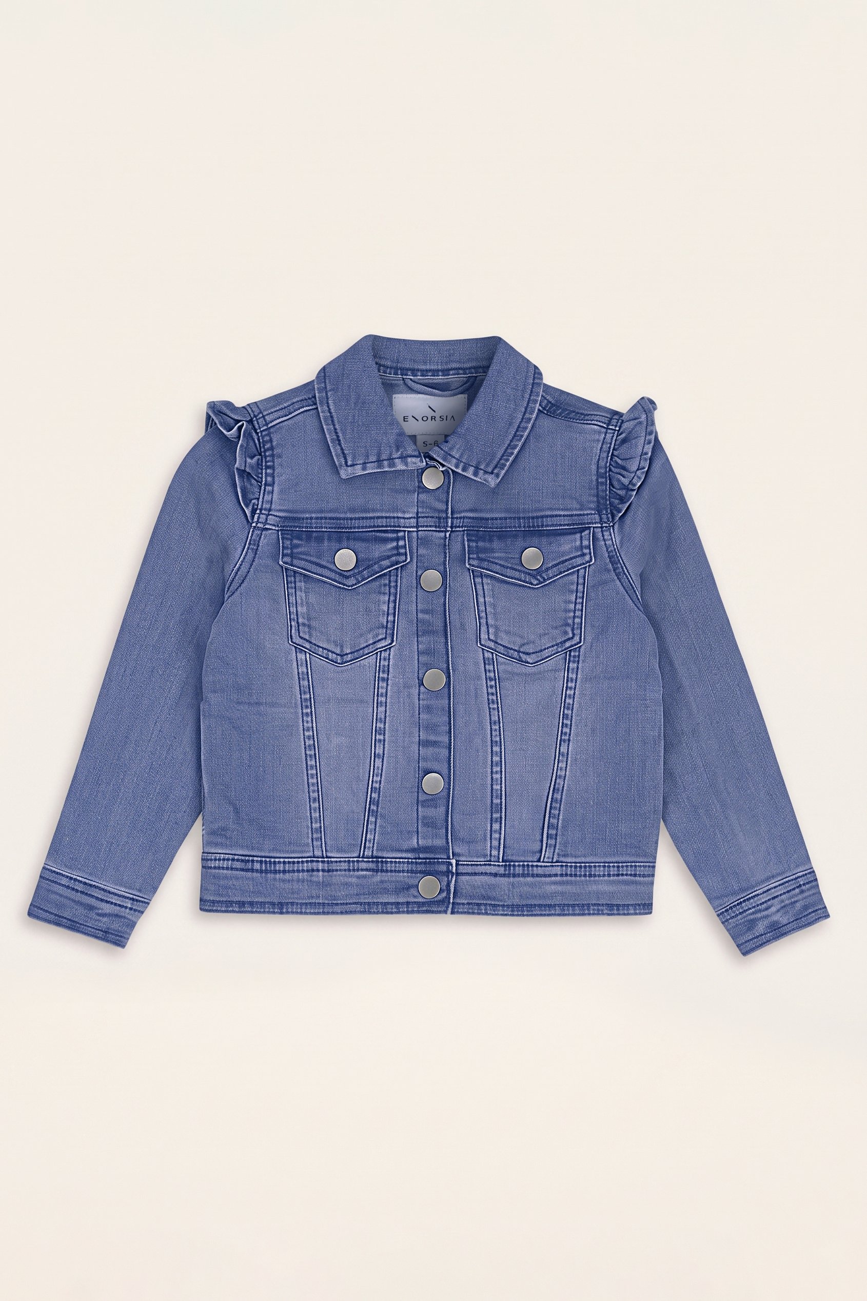 Girls Frill Shoulder Denim Jacket (2/3yrs-8/9yrs)