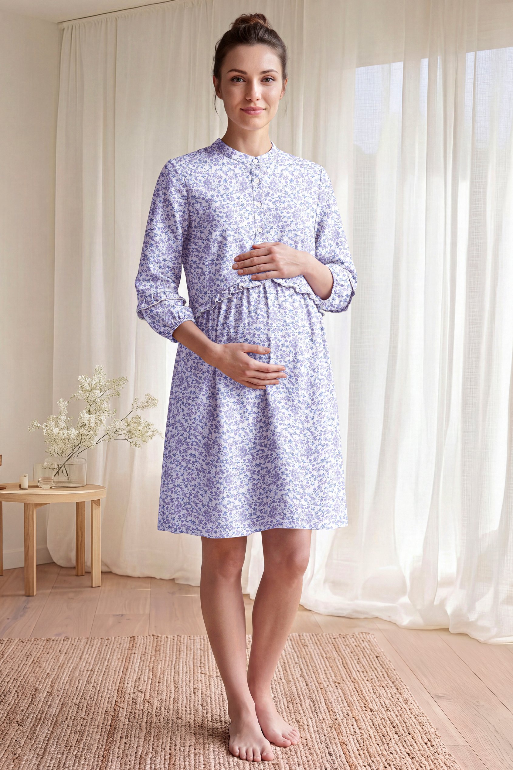 Women’s Floral Print Maternity Mini Dress