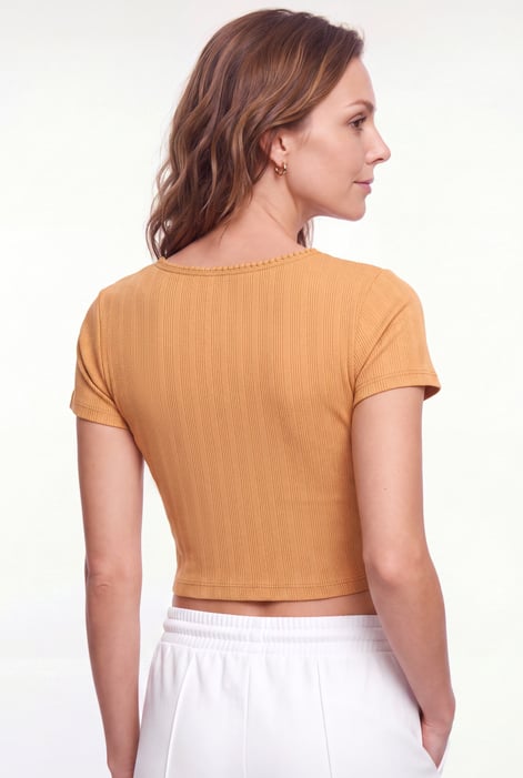 Ribbed Button-Up Short Sleeve T-Shirts