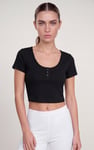 Ribbed Button-Up Short Sleeve T-Shirts