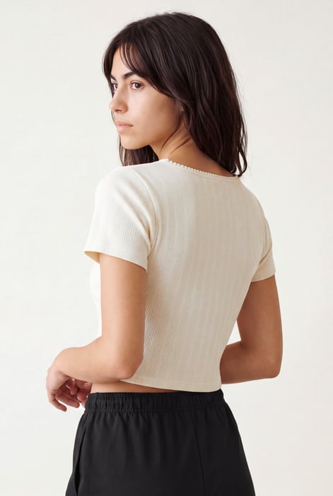 Ribbed Button-Up Short Sleeve T-Shirts