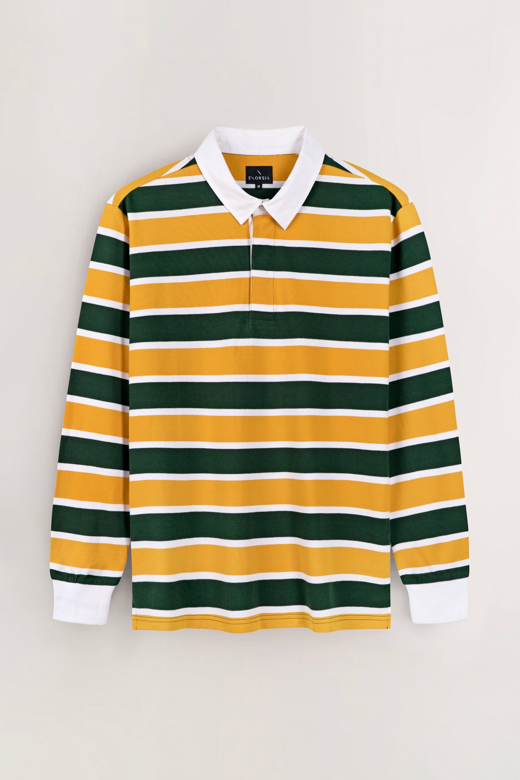 Men's Striped Long Sleeve  Polo Shirt
