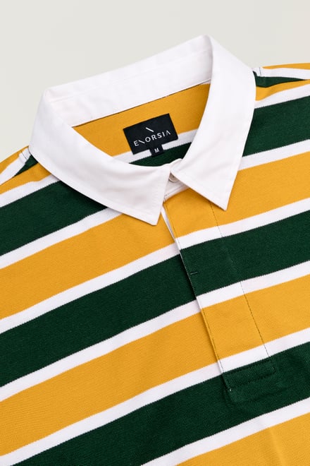 Men's Striped Long Sleeve  Polo Shirt