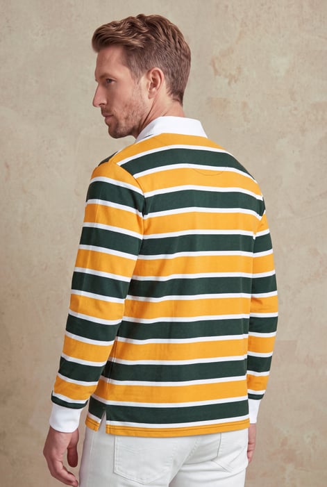 Men's Striped Long Sleeve  Polo Shirt