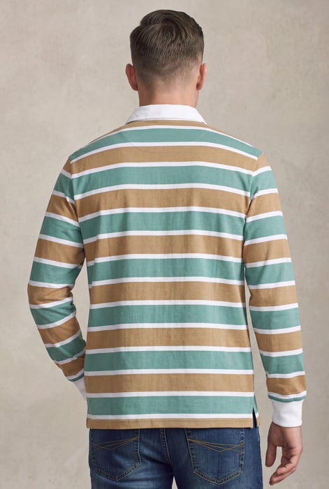 Men's Striped Long Sleeve  Polo Shirt