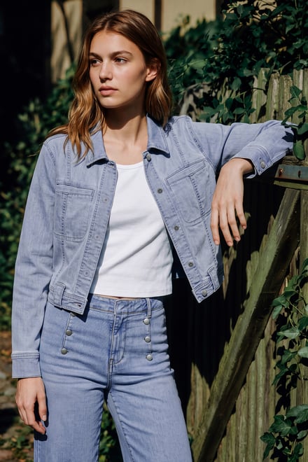 Boxy Fit Cropped Denim Jacket