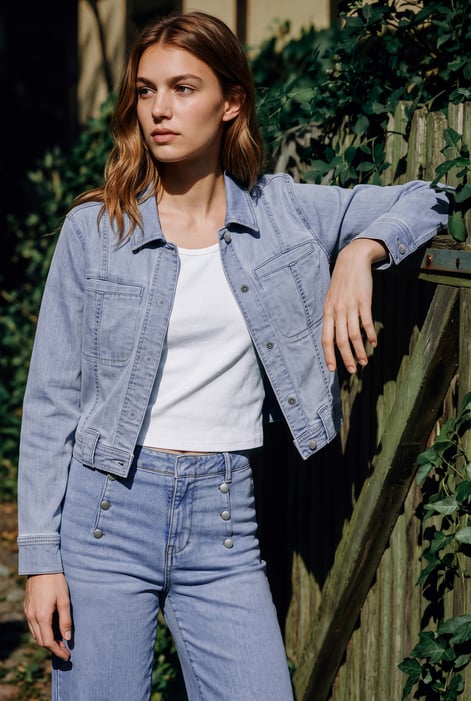 Boxy Fit Cropped Denim Jacket