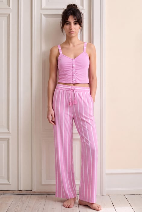 Striped Flare pant with Strappy Top Set