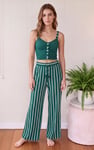 Striped Flare pant with Strappy Top Set