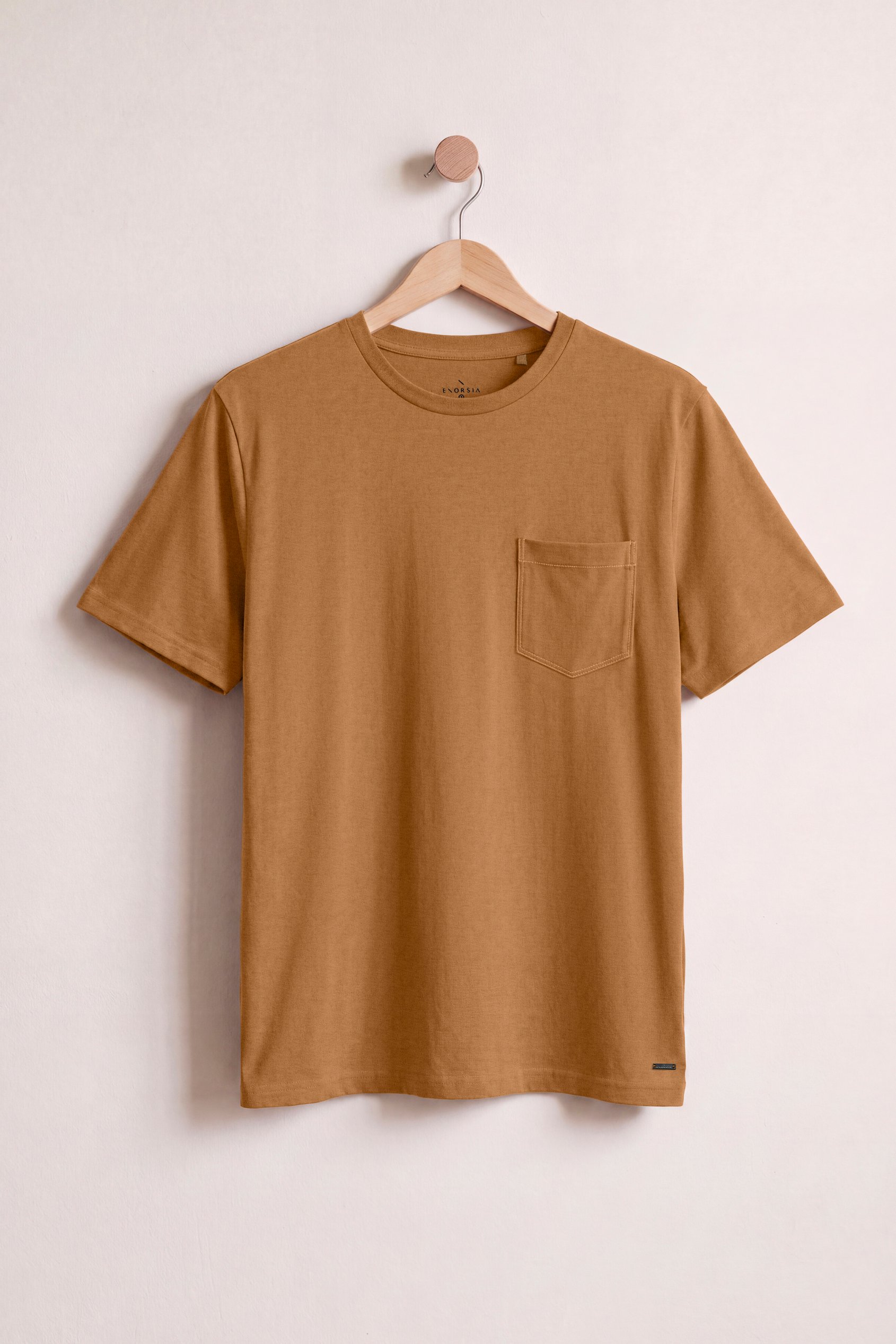 Enorsia Men's Orange Front Pocket Short Sleeve T-Shirt - Uk S