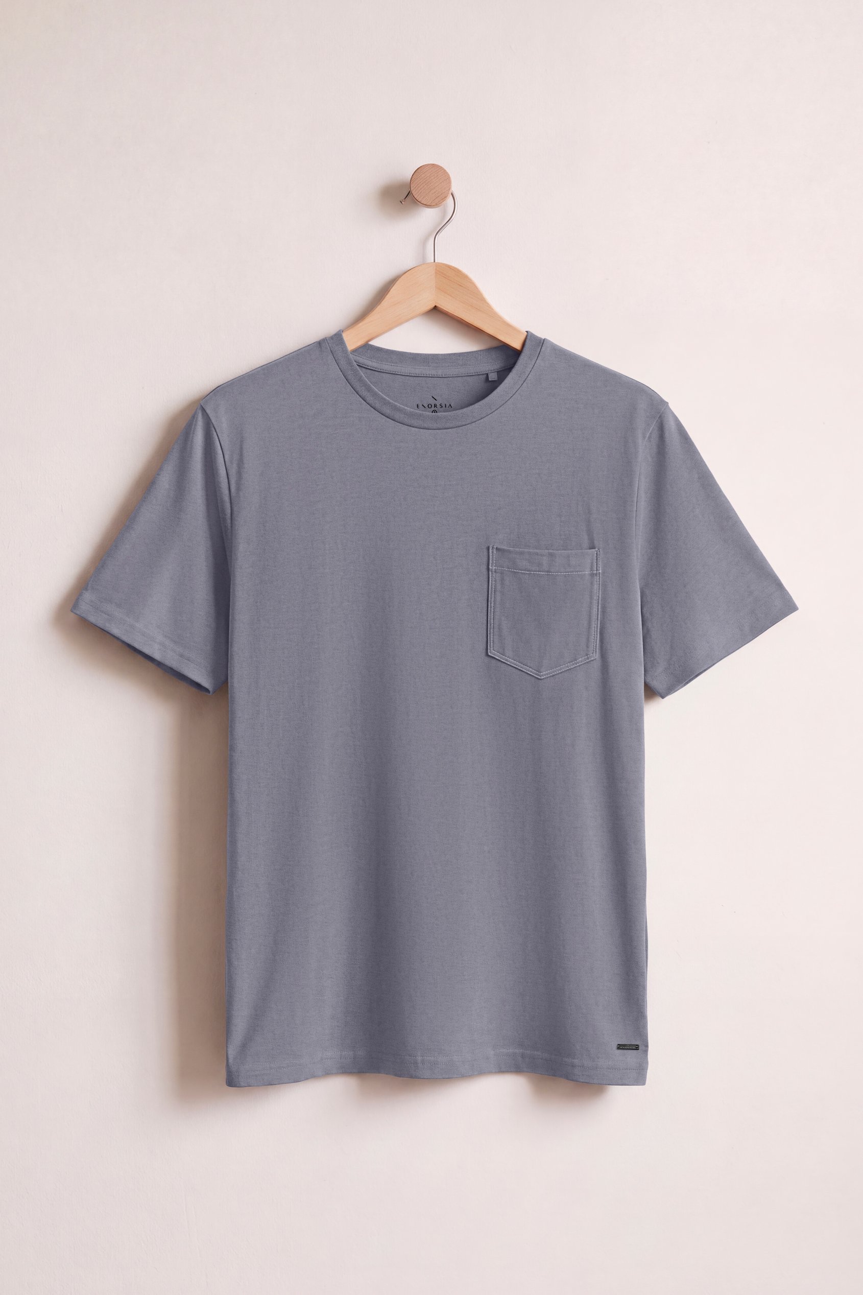 Enorsia Men's Grey Front Pocket Short Sleeve T-Shirt - Uk S