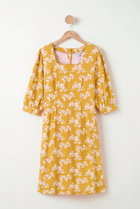 Floral Square Neck Midi Dress