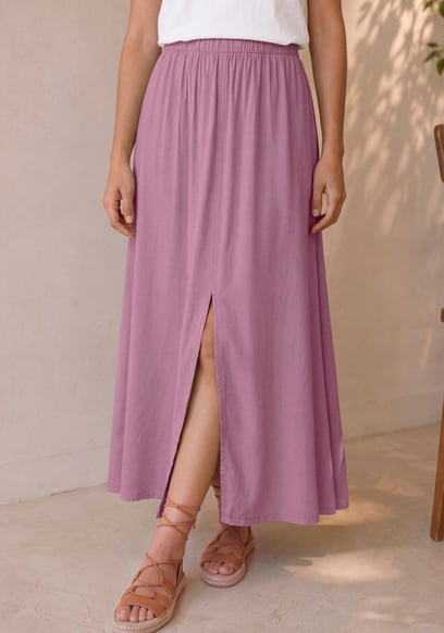 A-Line Front Slit Maxi Skirt