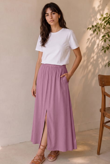 A-Line Front Slit Maxi Skirt