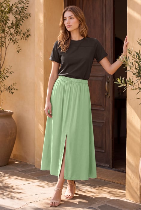 A-Line Front Slit Maxi Skirt