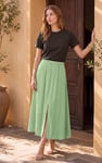 A-Line Front Slit Maxi Skirt