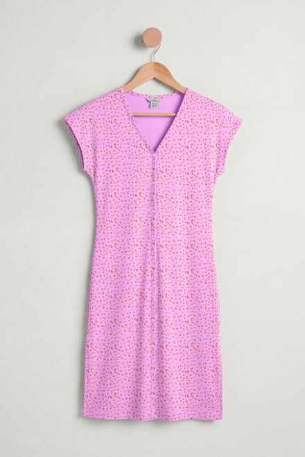Women's Ditsy Floral Printed Ribbed Nightdress