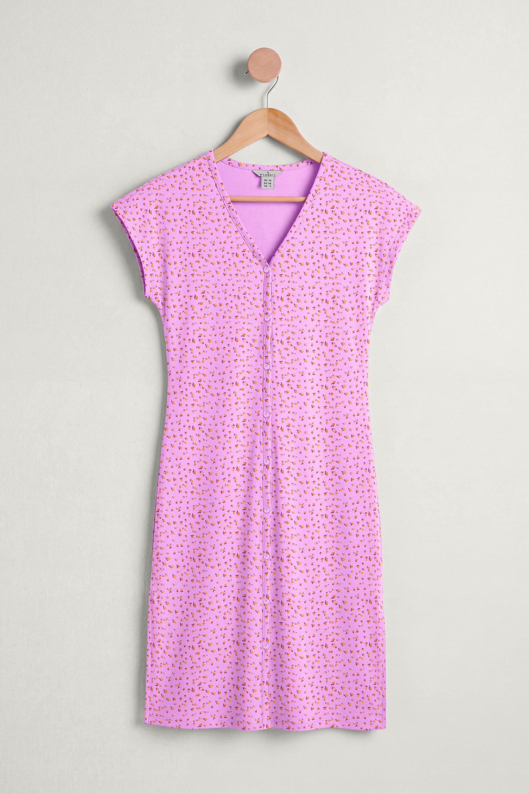 Women's Ditsy Floral Printed Ribbed Nightdress