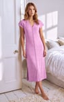 Women's Ditsy Floral Printed Ribbed Nightdress