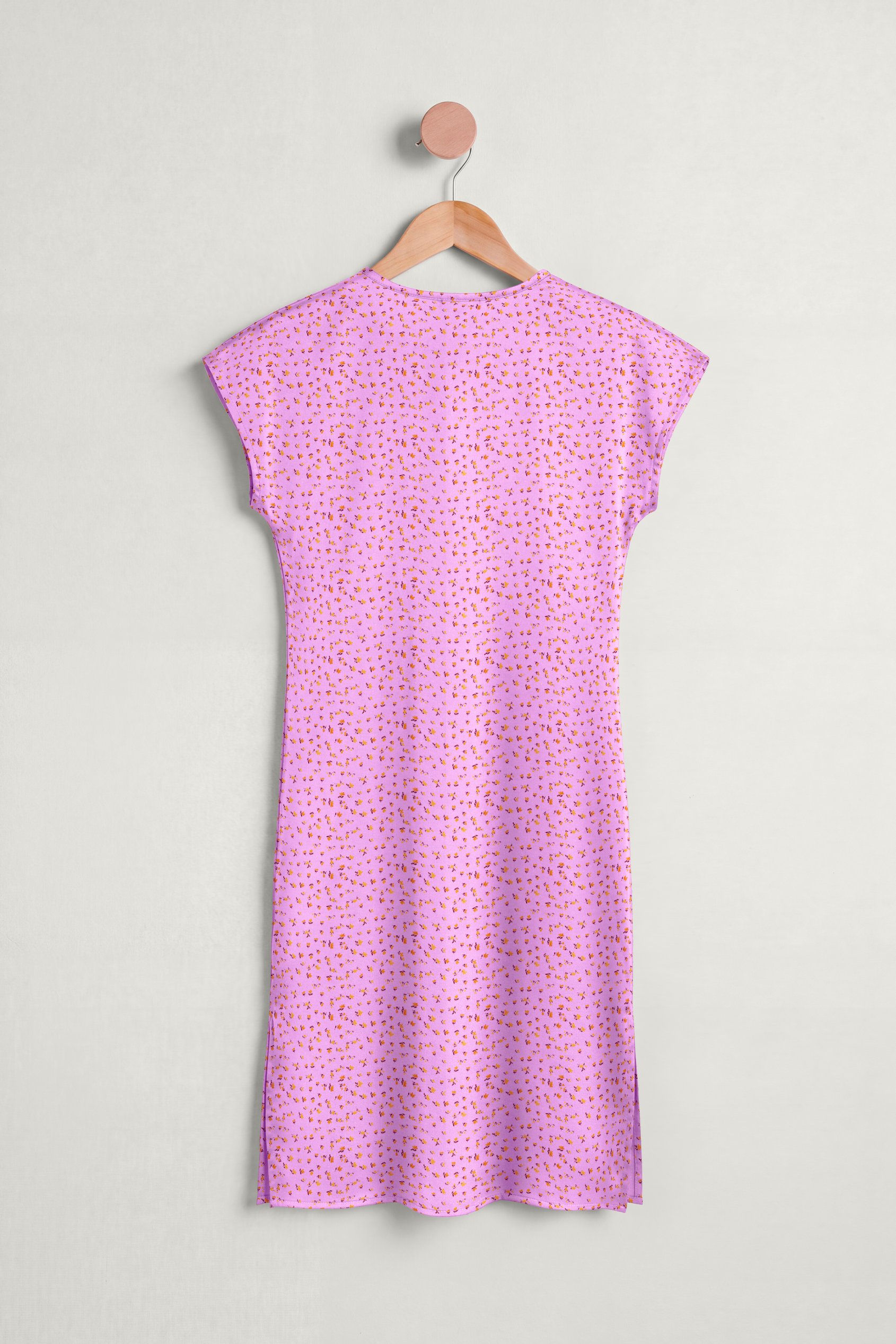 Women's Ditsy Floral Printed Ribbed Nightdress