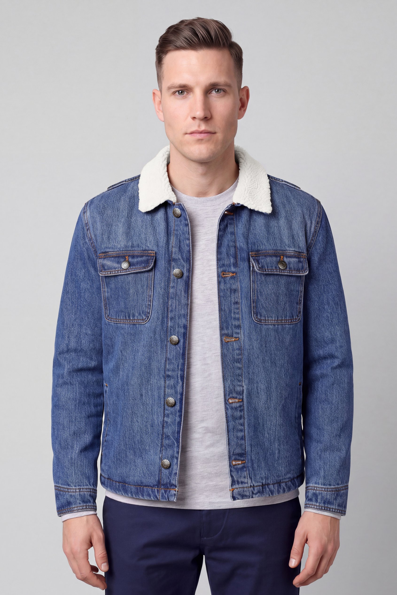 Men's Mid Blue Denim Trucker Jacket
