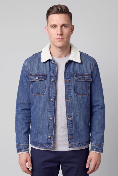 Men's Mid Blue Denim Trucker Jacket