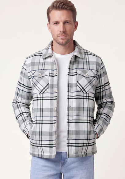 Men's Heritage Plaid Borg Lined Shacket