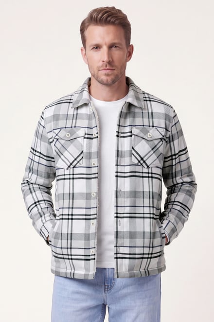 Men's Classic Heritage Plaid Borg Lined Shacket