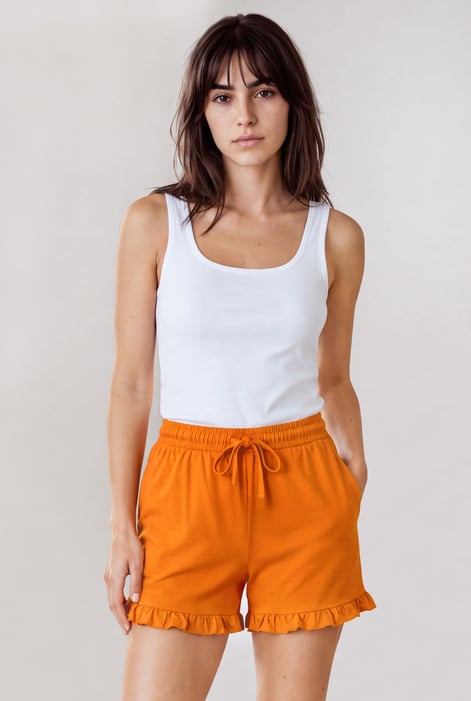 Women's Essential Shorts with Frill Hem