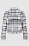 Plaid Check Borg Collar Cropped Shacket