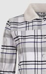 Plaid Check Borg Collar Cropped Shacket