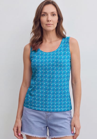 Wave Printed Vest Tank Top
