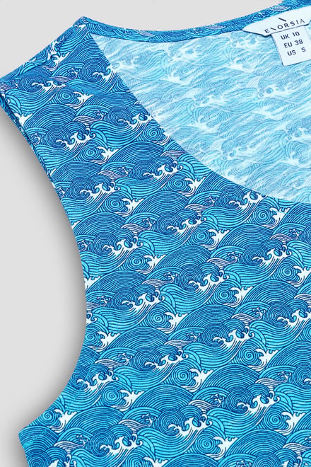 Wave Printed Vest Tank Top