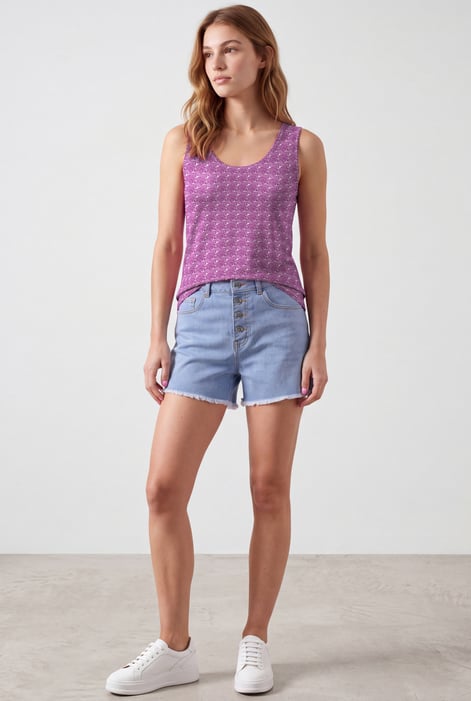 Wave Printed Vest Tank Top