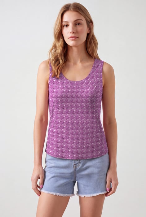 Wave Printed Vest Tank Top
