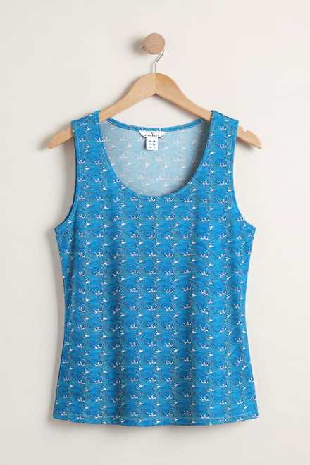 Wave Printed Vest Tank Top