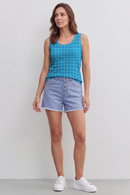 Wave Printed Vest Tank Top