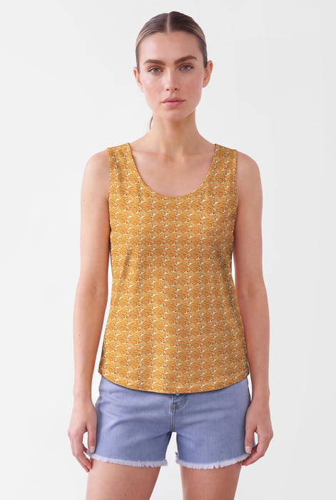 Wave Printed Vest Tank Top