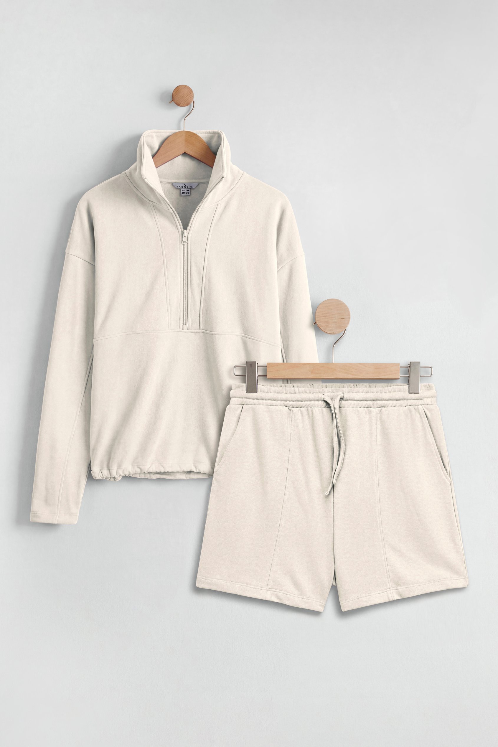 Quarter Zip Relaxed Sweatshirt and Short Set