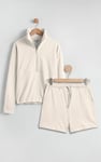 Quarter Zip Relaxed Sweatshirt and Short Set