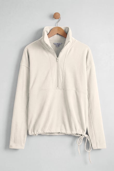 Quarter Zip Relaxed Sweatshirt and Short Set